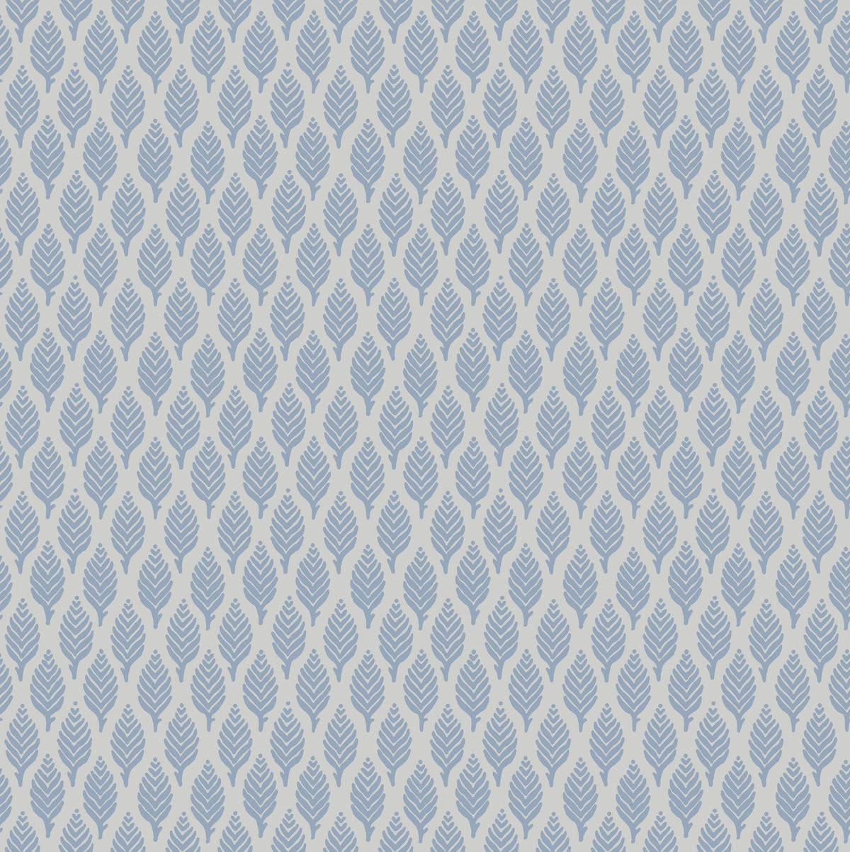 Sample - Dun Diamond Leaves Wallpaper - Blue