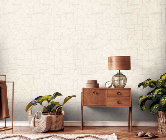 Metro Deco Lines (Metropolitan Stories 3 Collection) - Cream/White