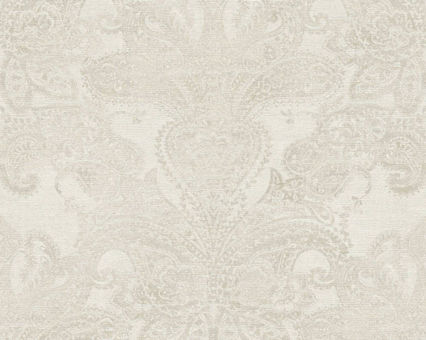 Sample - Baroque Ornaments Wallpaper (Metropolitan Stories 3 Collection) - White