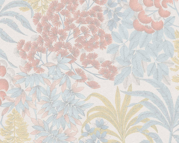 Sample - Floral Bliss Wallpaper (Metropolitan Stories 3 Collection) - Blue/Pink