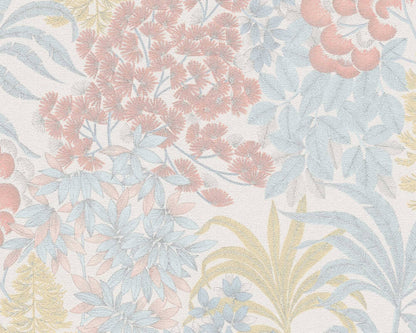 Floral Bliss Wallpaper (Metropolitan Stories 3 Collection) - Blue/Pink