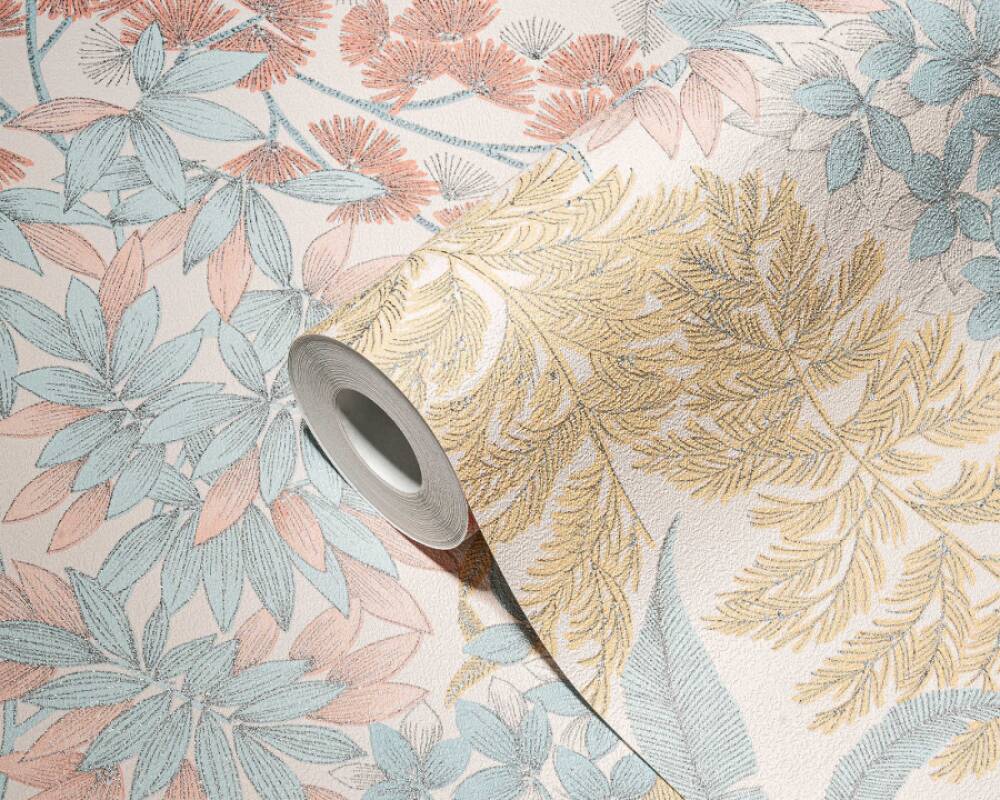 Floral Bliss Wallpaper (Metropolitan Stories 3 Collection) - Blue/Pink