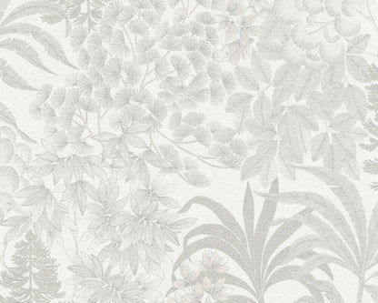 Floral Bliss Wallpaper (Metropolitan Stories 3 Collection) - White/Grey