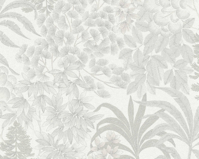 Floral Bliss Wallpaper (Metropolitan Stories 3 Collection) - White/Grey