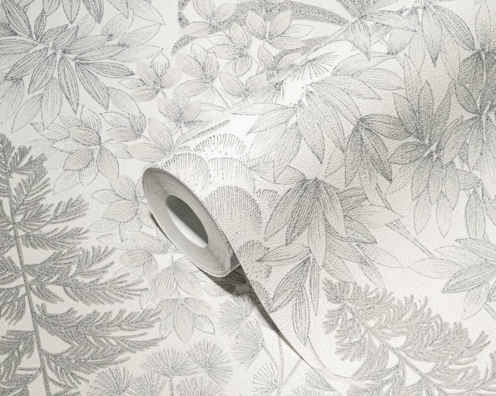 Floral Bliss Wallpaper (Metropolitan Stories 3 Collection) - White/Grey