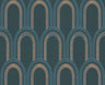 Metallic Arches Wallpaper - Blue Green