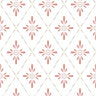 Geo Star Floral Wallpaper - Red