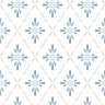 Geo Star Floral Wallpaper - Blue