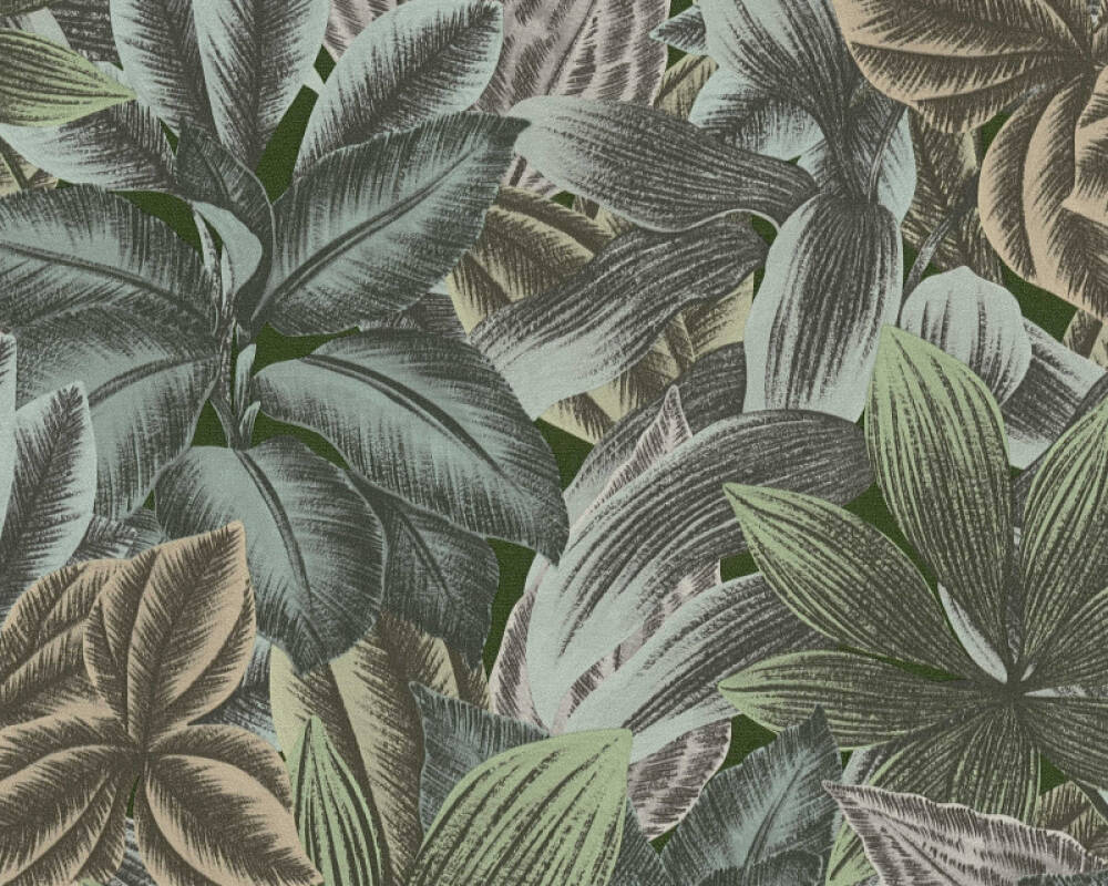 Sample - Gardens Heart Wallpaper (Metropolitan Stories 3 Collection) - Green/Brown