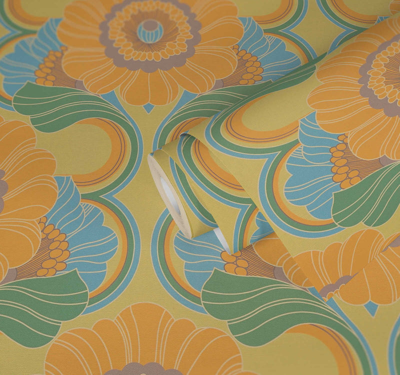 Floral Fantasy Wallpaper - Yellow/Green