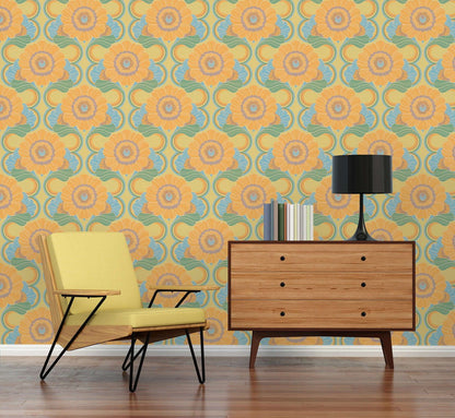 Floral Fantasy Wallpaper - Yellow/Green
