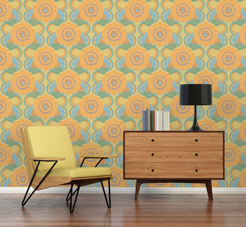 Floral Fantasy Wallpaper - Yellow/Green