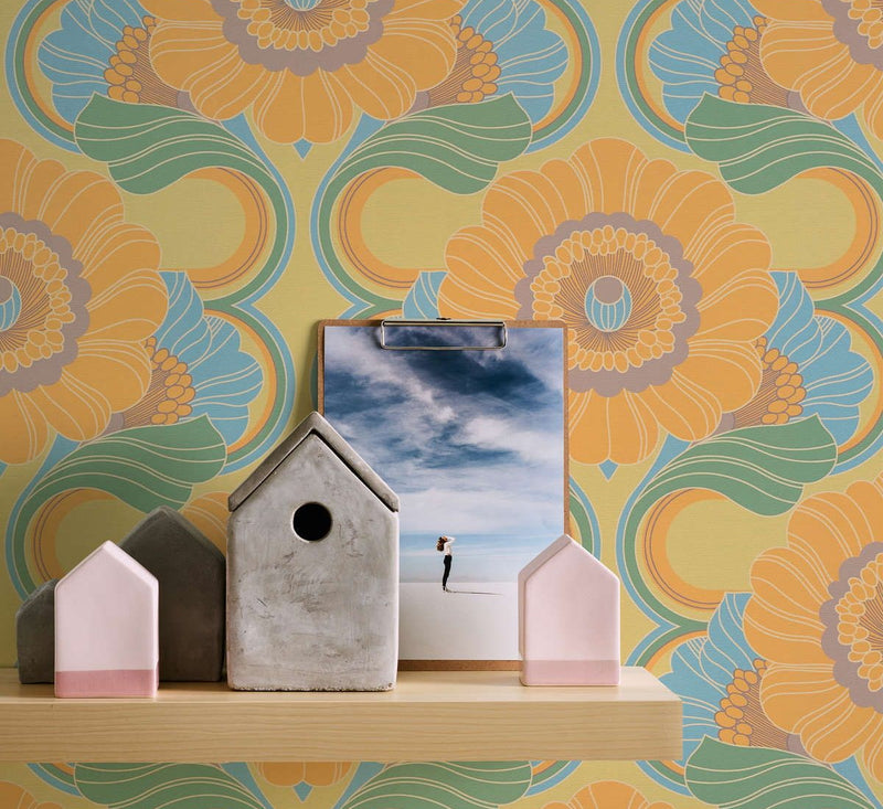 Floral Fantasy Wallpaper - Yellow/Green