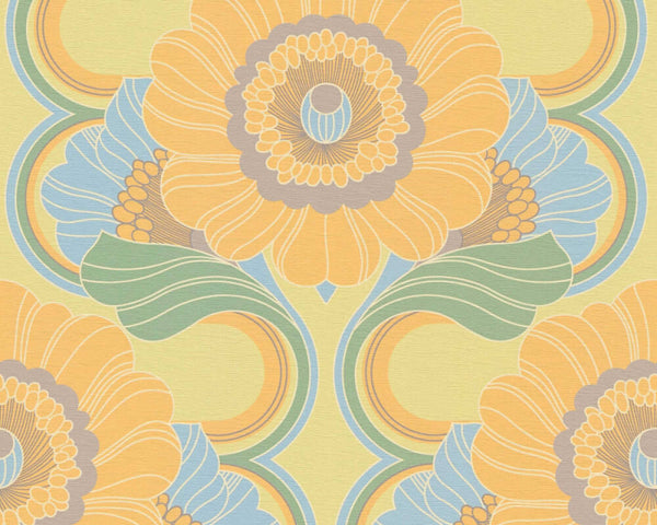 Sample - Floral Fantasy Wallpaper - Yellow/Green