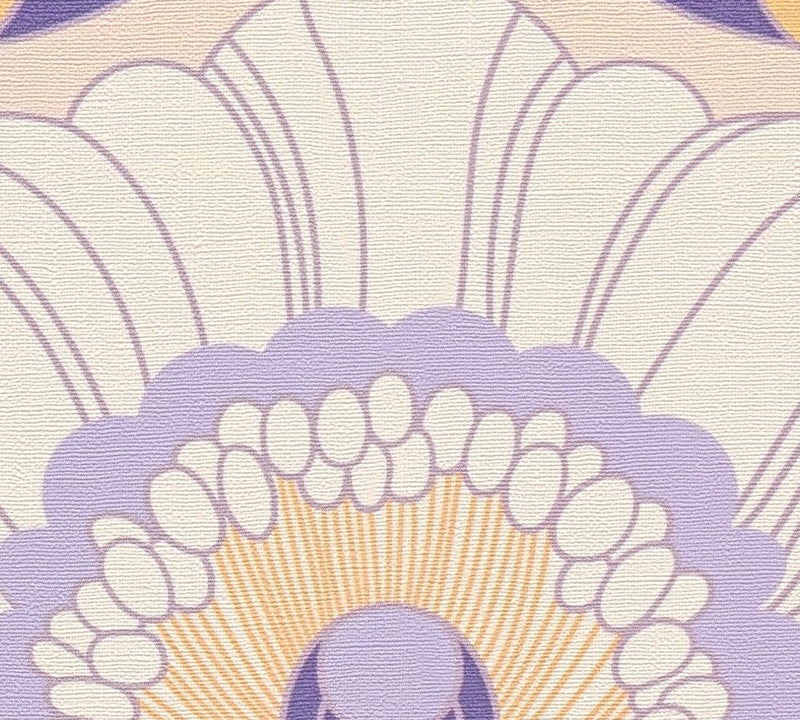 Floral Fantasy Wallpaper - Beige/Purple