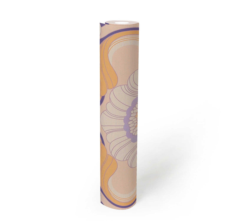 Floral Fantasy Wallpaper - Beige/Purple