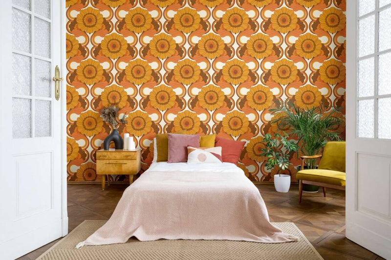 Floral Fantasy Wallpaper - Yellow/Orange