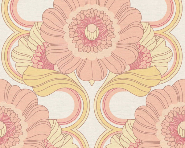 Sample - Floral Fantasy Wallpaper - Blush/Yellow
