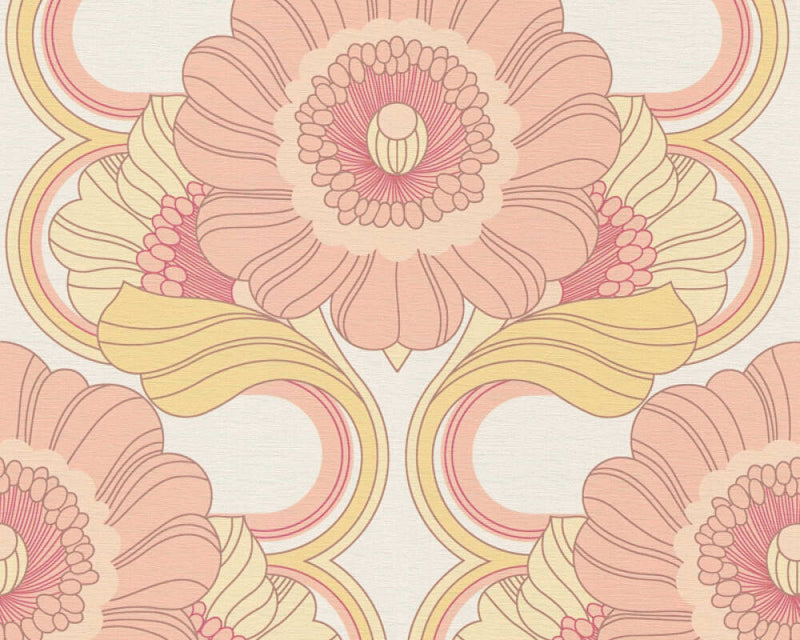 Sample - Floral Fantasy Wallpaper - Blush/Yellow