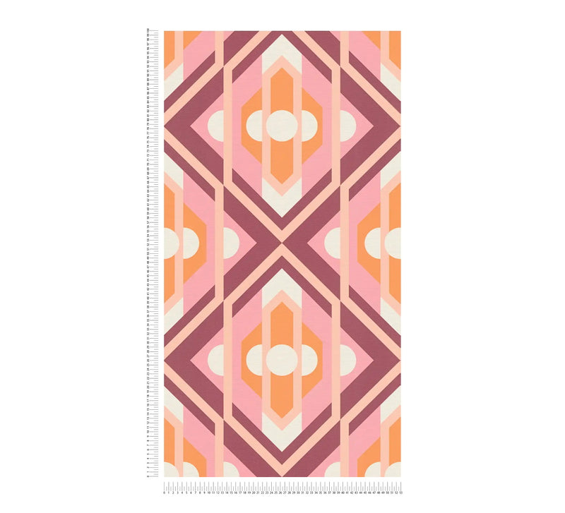 Vibrant Retro Fusion Wallpaper - Purple/Pink
