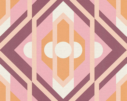 Vibrant Retro Fusion Wallpaper - Purple/Pink