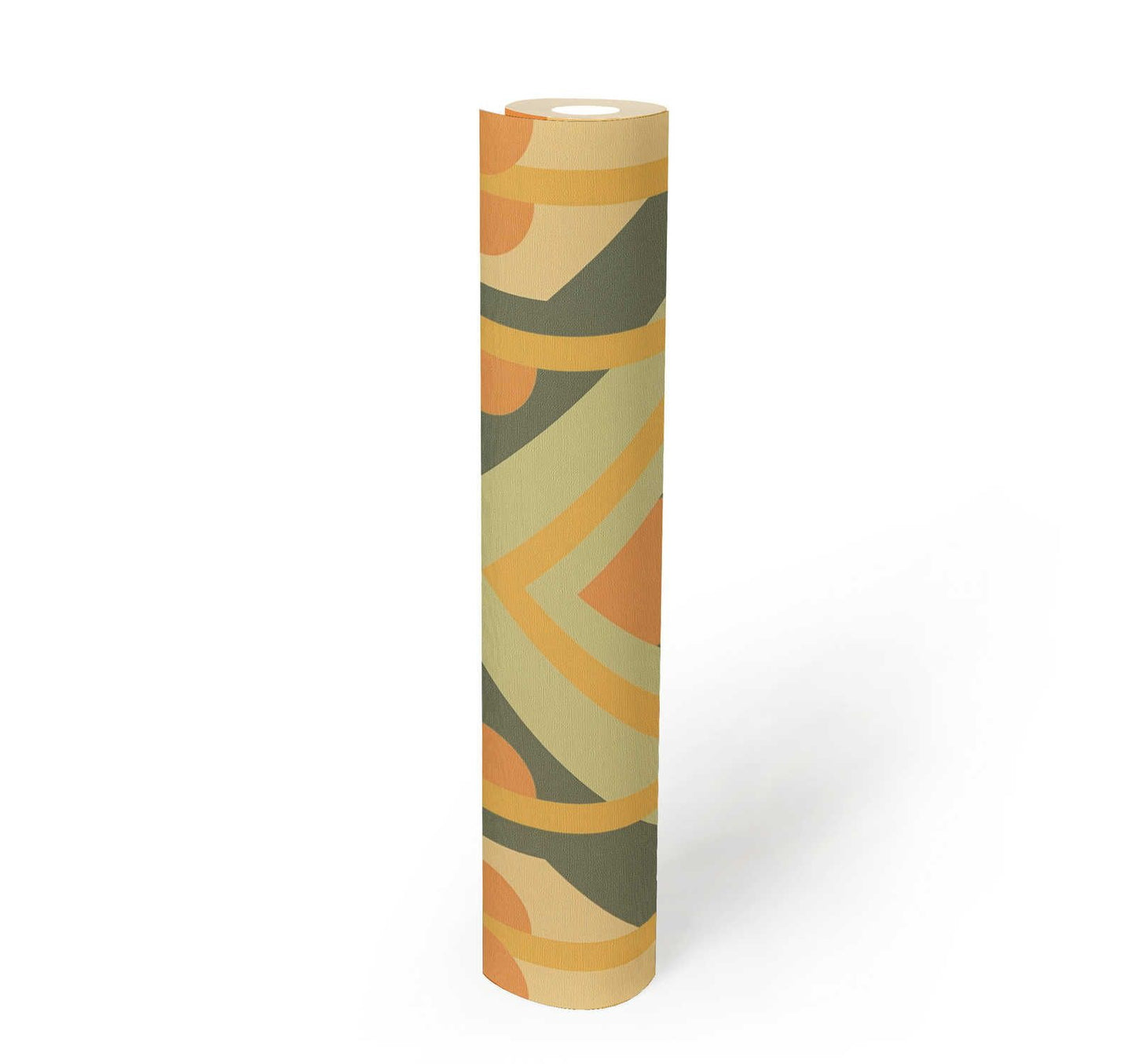 Vibrant Retro Fusion Wallpaper - Green/Orange