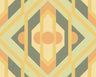 Vibrant Retro Fusion Wallpaper - Green/Orange