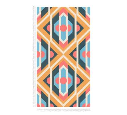 Vibrant Retro Fusion Wallpaper - Yellow/Blue