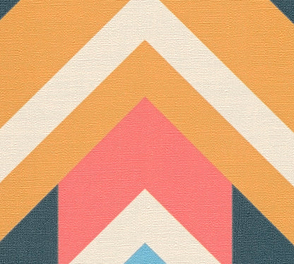 Vibrant Retro Fusion Wallpaper - Yellow/Blue