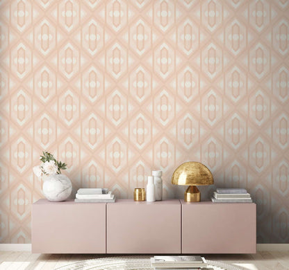 Vibrant Retro Fusion Wallpaper - Peach/Beige