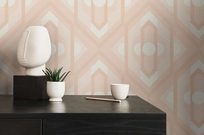 Vibrant Retro Fusion Wallpaper - Peach/Beige