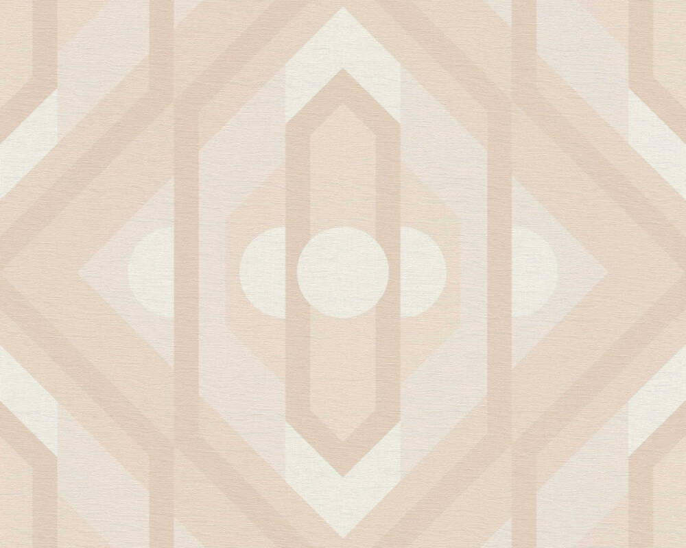 Sample - Vibrant Retro Fusion Wallpaper - Peach/Beige