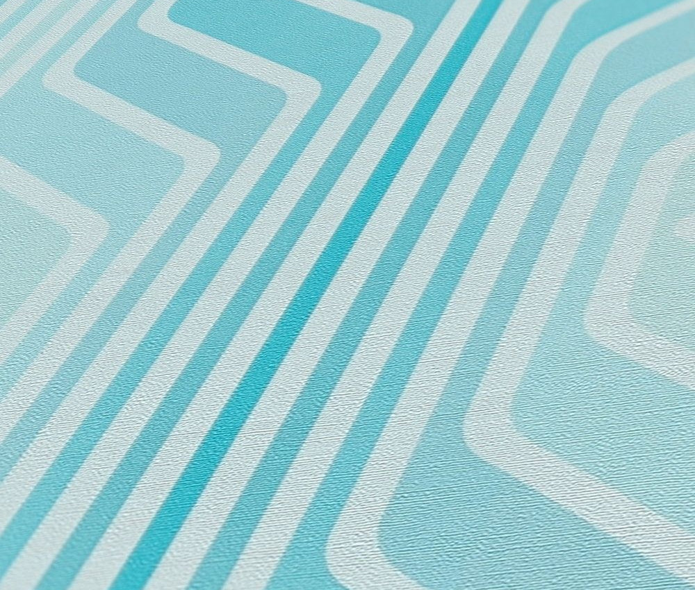 Deco Retro Wallpaper - Blue