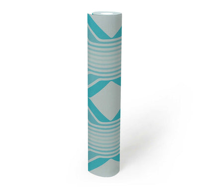 Deco Retro Wallpaper - Blue