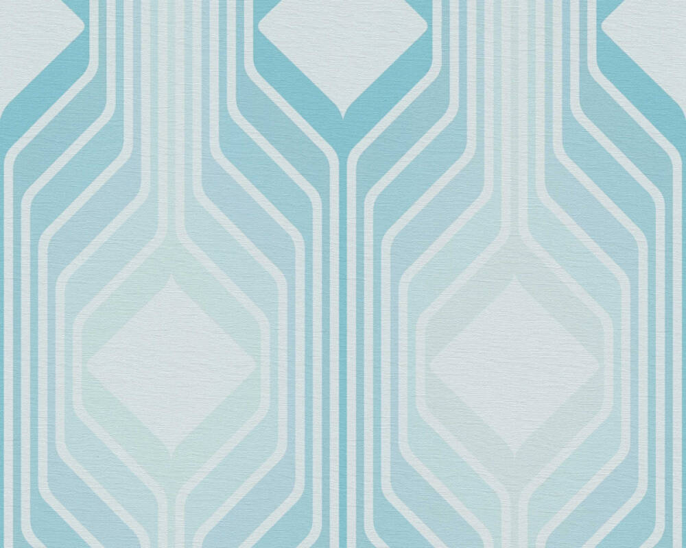 Deco Retro Wallpaper - Blue
