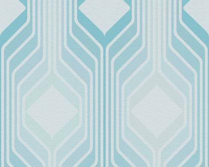 Deco Retro Wallpaper - Blue