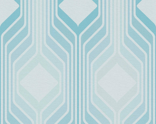 Deco Retro Wallpaper - Blue
