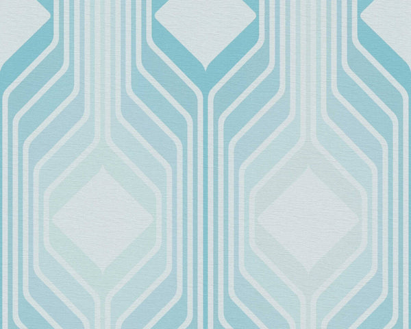 Sample - Deco Retro Wallpaper - Blue