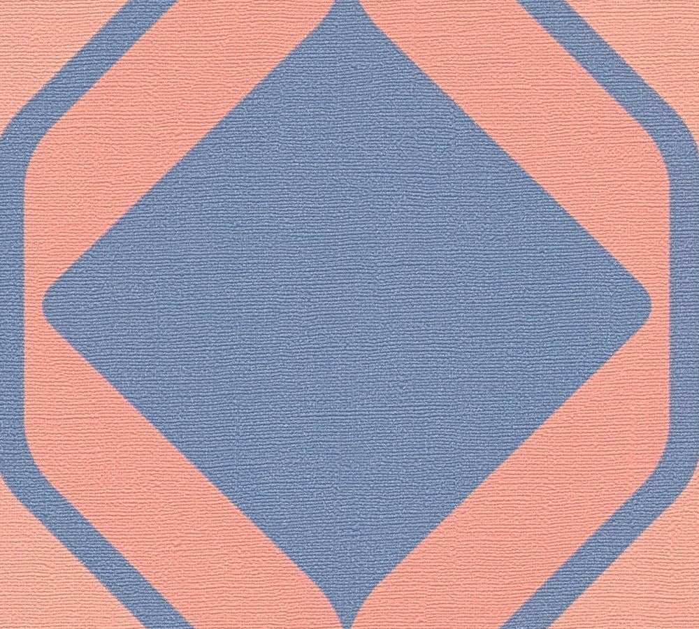 Deco Retro Wallpaper - Red/Blue