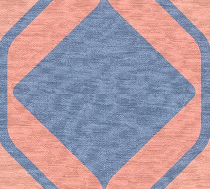 Deco Retro Wallpaper - Red/Blue