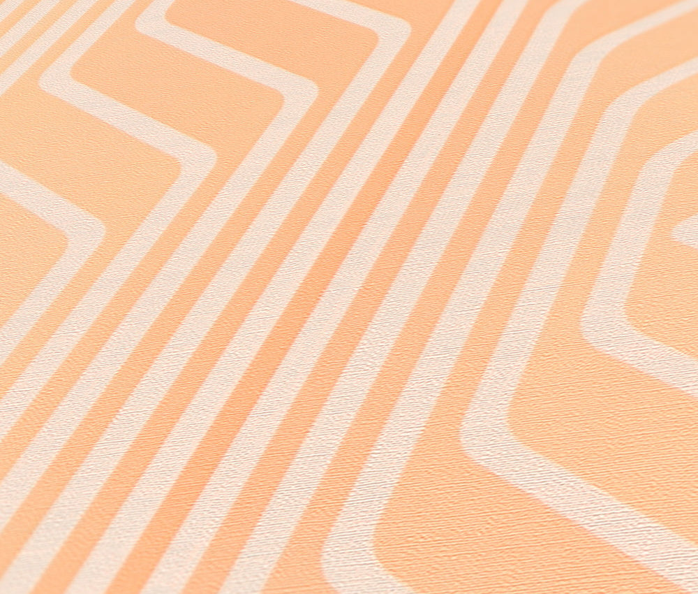 Deco Retro Wallpaper - Orange