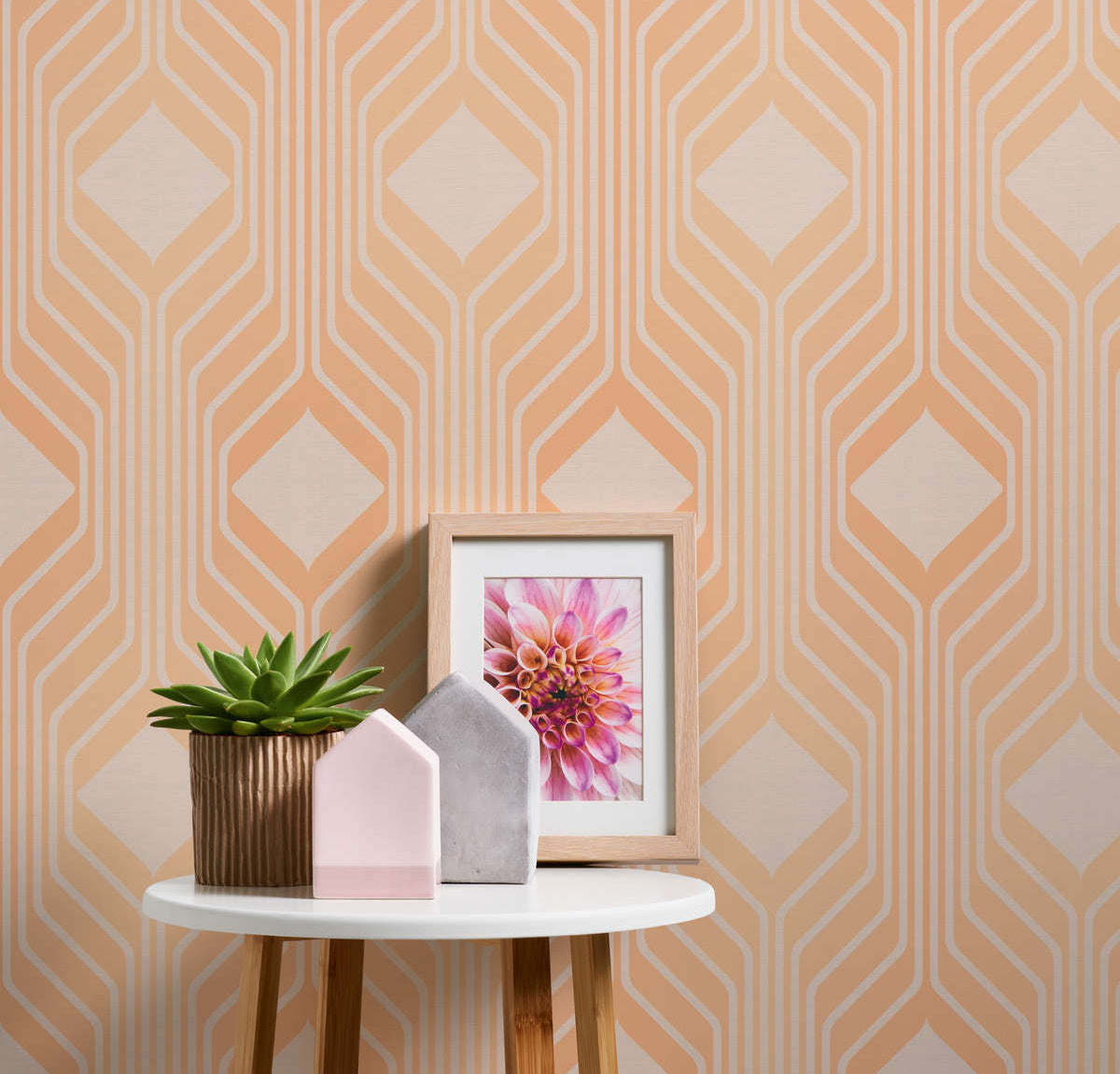 Deco Retro Wallpaper - Orange
