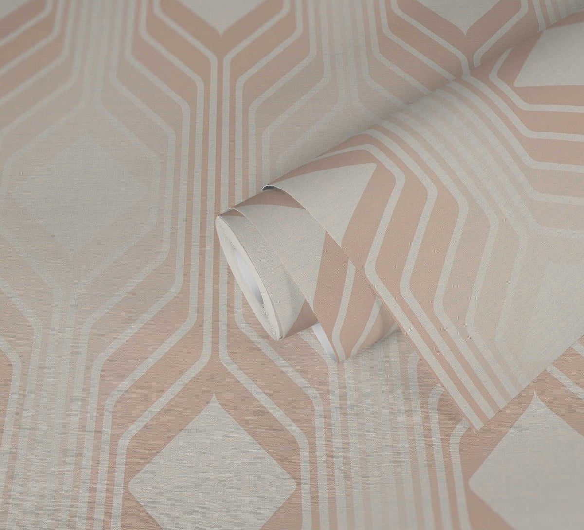 Deco Retro Wallpaper - Pearl White