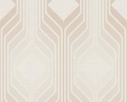 Deco Retro Wallpaper - Pearl White