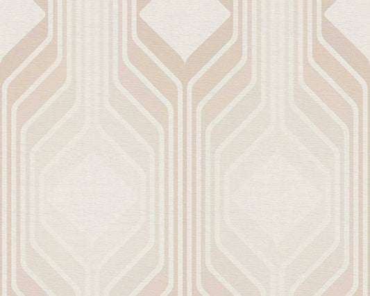 Deco Retro Wallpaper - Pearl White