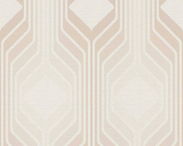 SAMPLE - Deco Retro Wallpaper - Pearl White