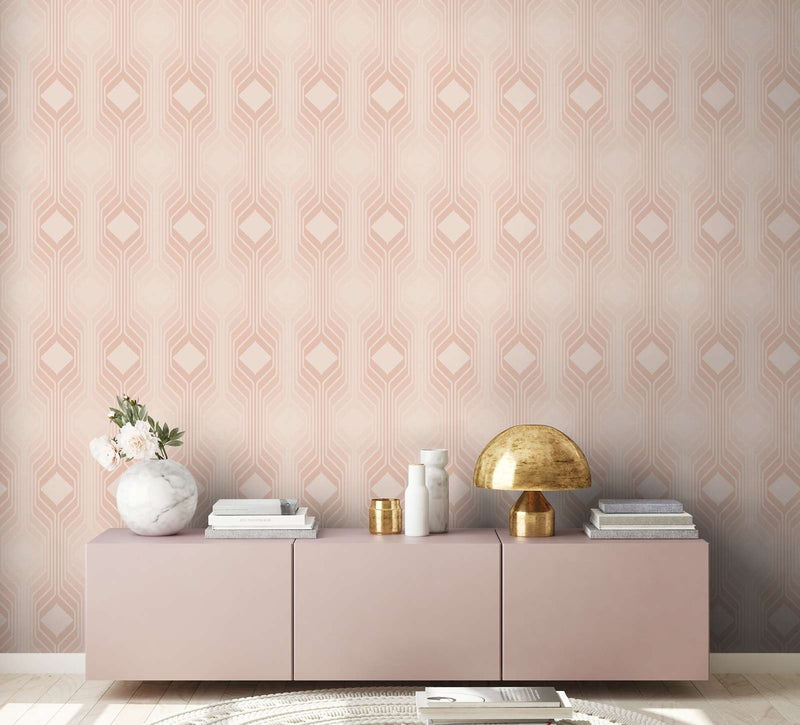 Deco Retro Wallpaper - Beige