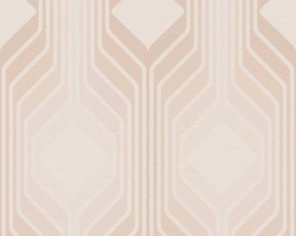 Sample - Deco Retro Wallpaper - Beige