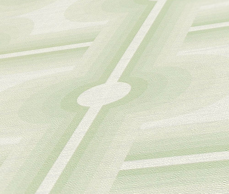 Retro Mesopotamia Wallpaper - Sage Green