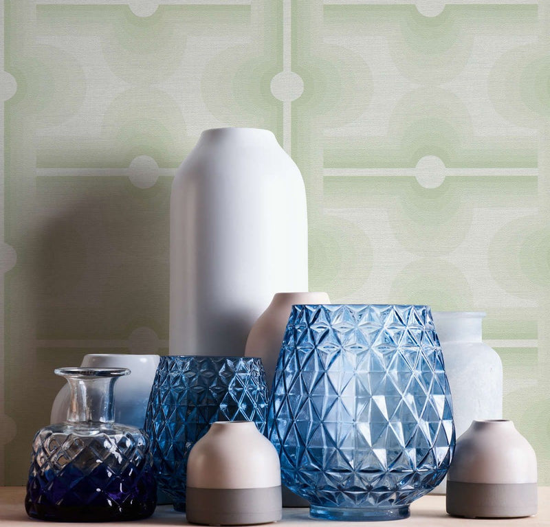 Retro Mesopotamia Wallpaper - Sage Green